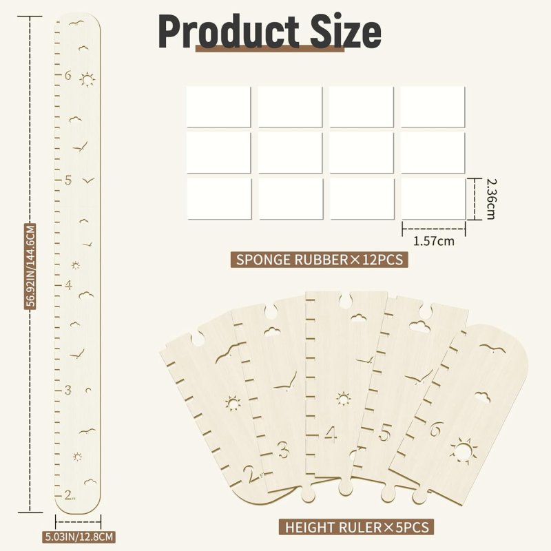 Laser Cut Wooden Growth Chart For Kids Height Chart