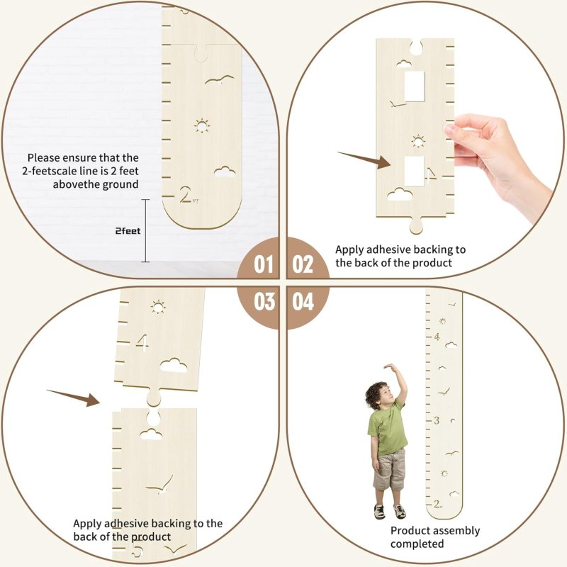 Laser Cut Wooden Growth Chart For Kids Height Chart