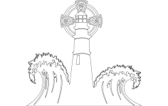 Leuchtturm mit Waves dxf-Datei