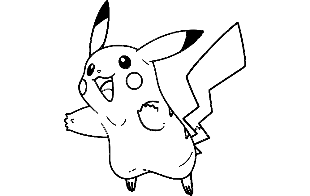 Pikachu 2 lines dxf File Free Download - 3axis.co