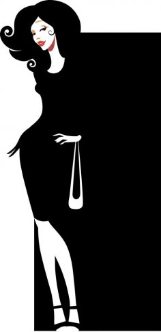 Silhouette of an elegant woman Free Vector