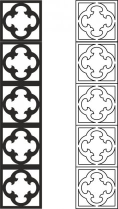 Carved lattice partition pattern vector dxf File