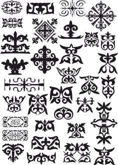 Kazakh Patterns Vector Free Vector