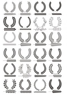 Laurel Wreaths Vector Set Free Vector