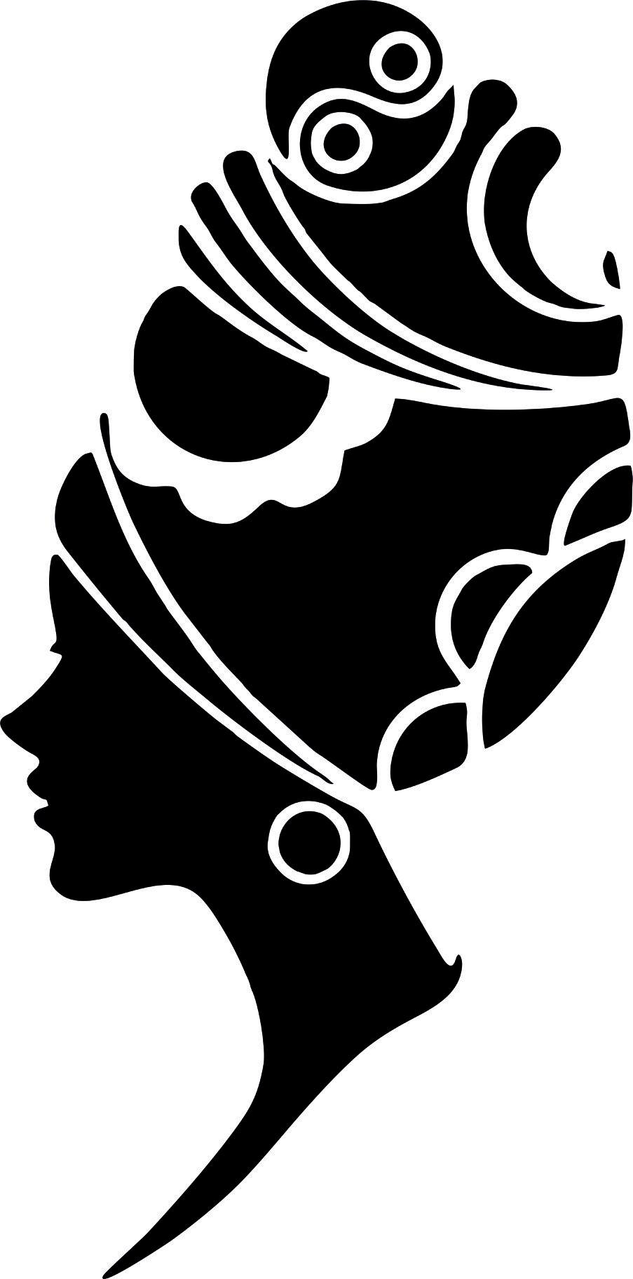 Immagine jpg di arte di vettore della siluetta del fronte della donna