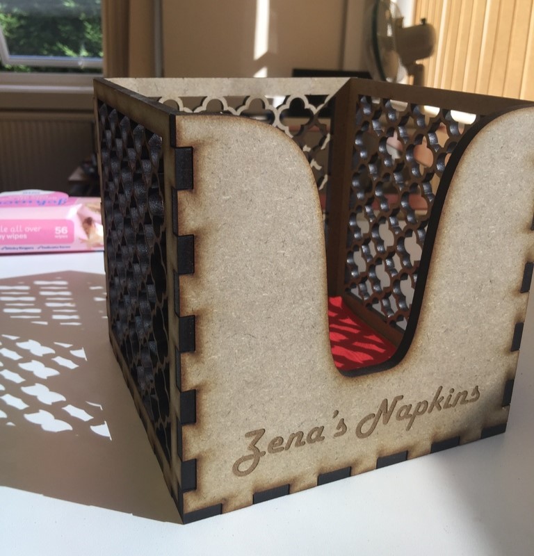 Laser Cut Decorative Table Napkin Holder DXF File