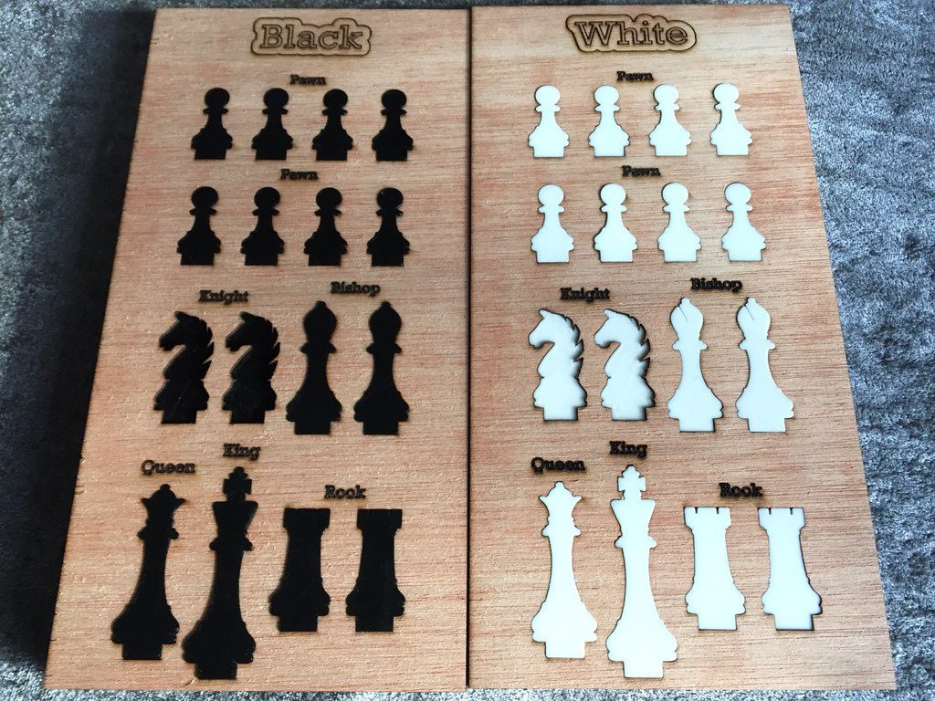 Laser Cut Wooden Chess Set Illustration (.ai) vector file free