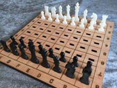 Old Wooden Chess Pieces On A Tree Trunk Board Just About To Start A Game.  Blank Copy Space For Editor's Text. Stock Photo, Picture and Royalty Free  Image. Image 44846209.