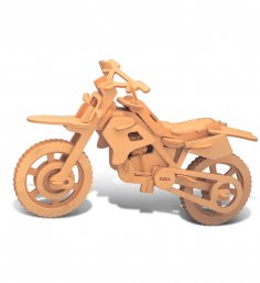 Rompecabezas 3D de moto de cross cortada con láser