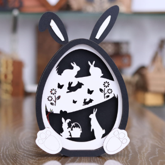 Laser Cut Easter Bunny Lamp Layered 3mm Free Vector