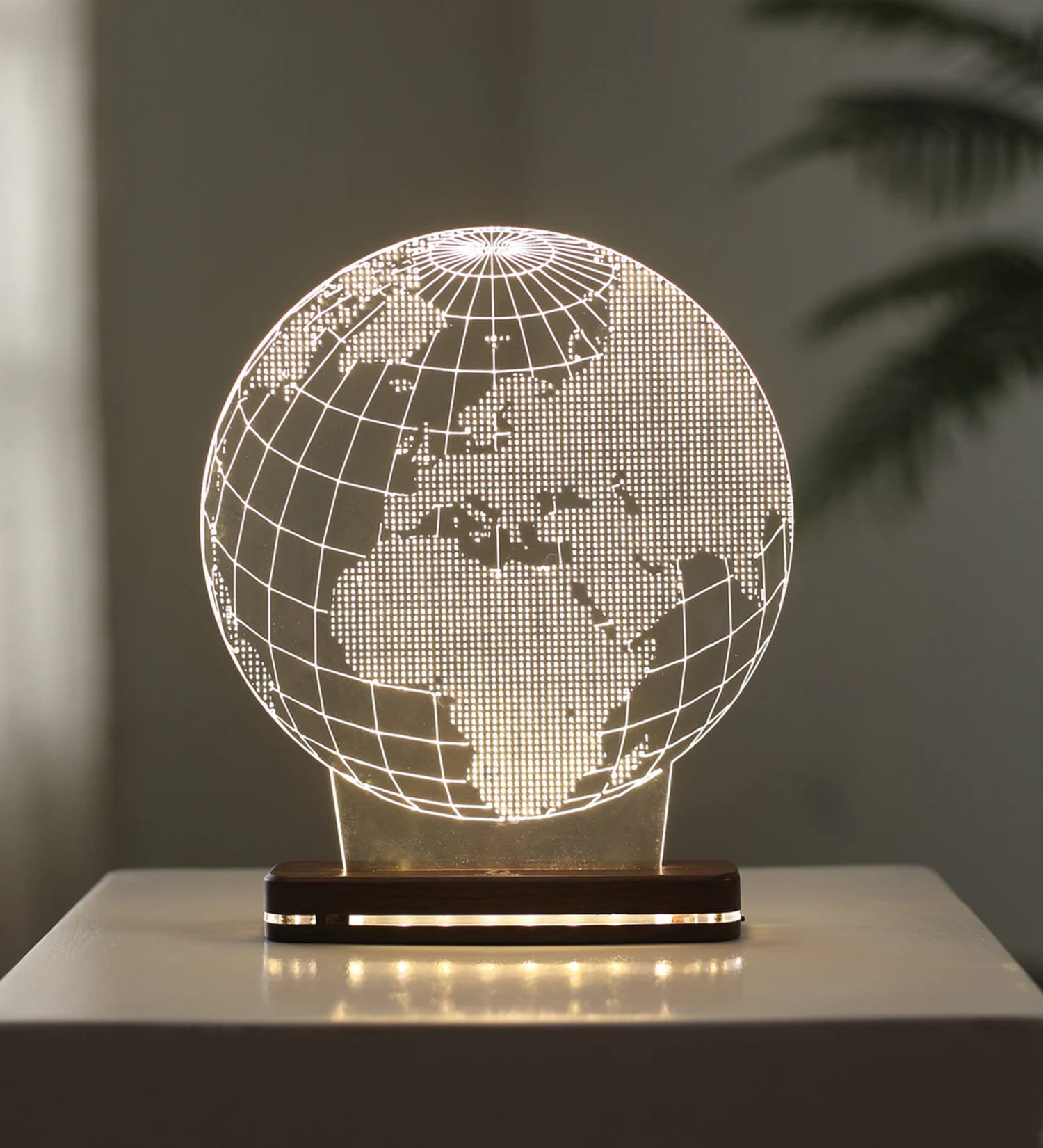 Laser Cut Globe 3D Illusion Night Lamp Free Vector