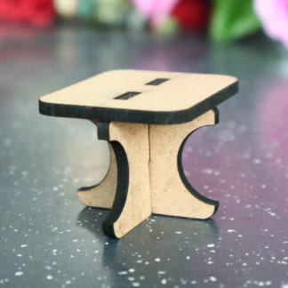 Laser Cut Miniature Wooden Table Free Vector