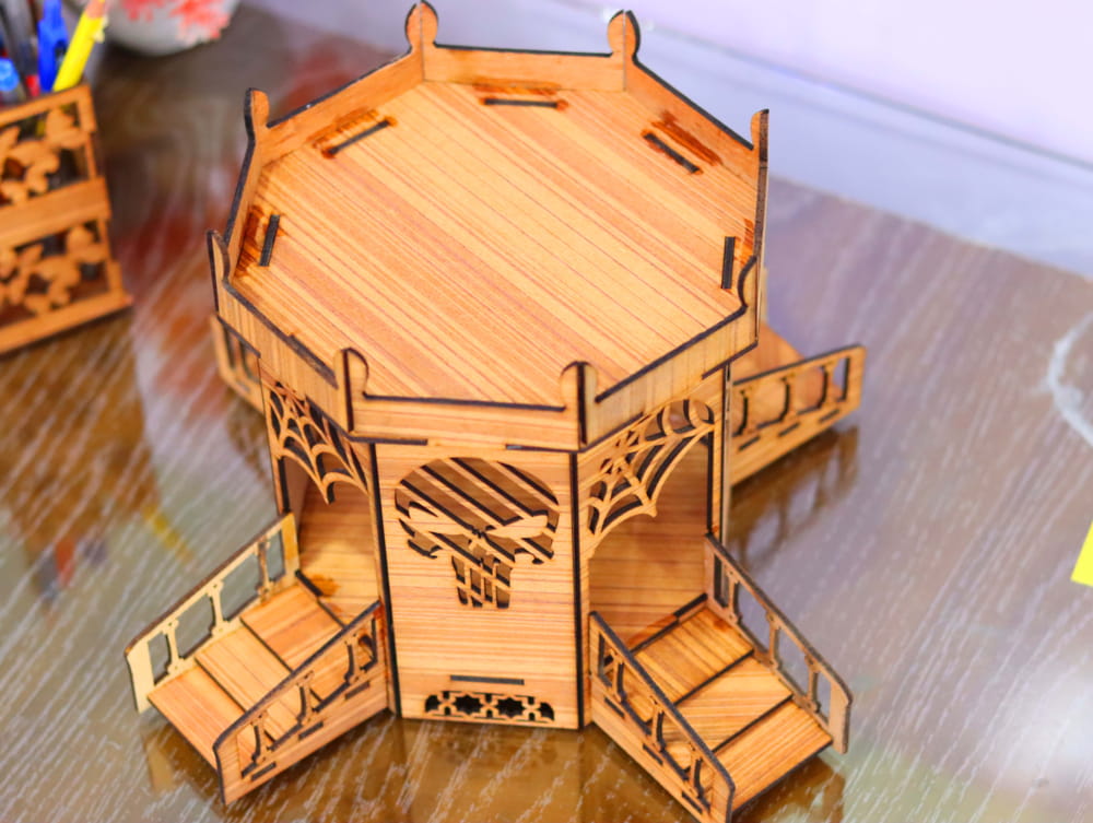 Laser Cut Wooden Bandstand Model Free Vector