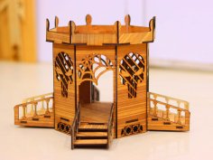 Laser Cut Wooden Bandstand Model Free Vector