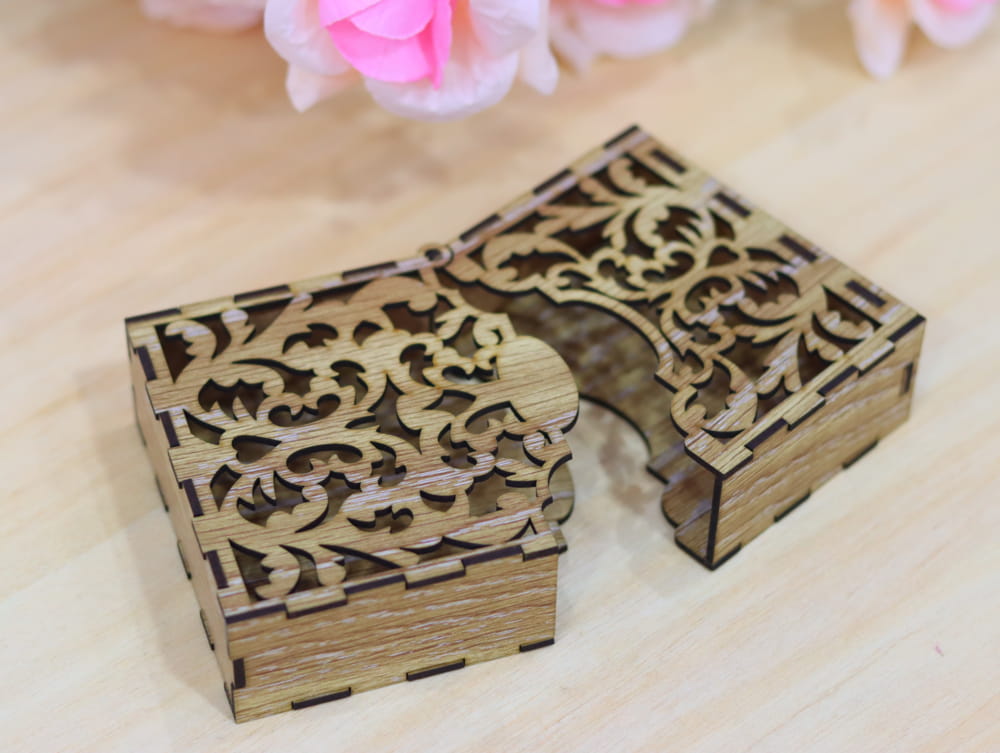 Laser Cut Wooden Playing Card Box Free Vector