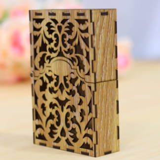 Laser Cut Wooden Playing Card Box Free Vector