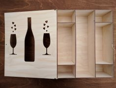 Lasergeschnittene Champagner-Box-Vorlage