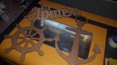 Laser Cut Ship Anchor and Helm Template Free Vector
