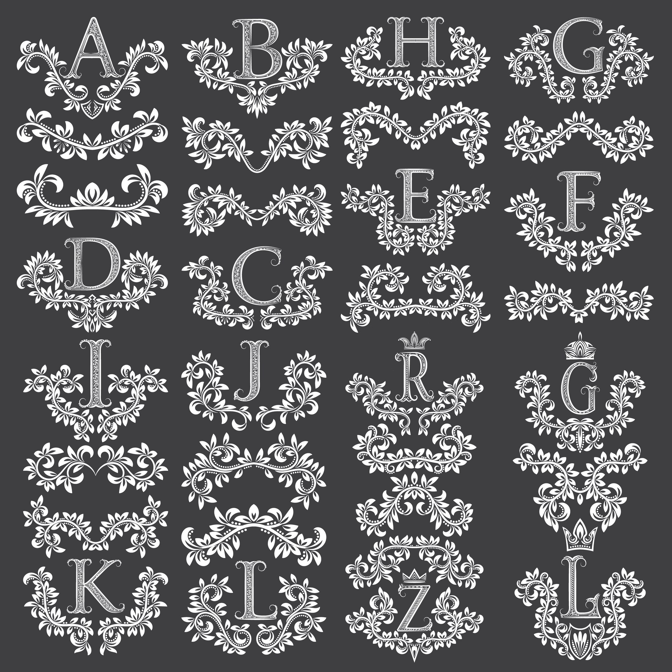 Decorative Fancy Letters Free Vector