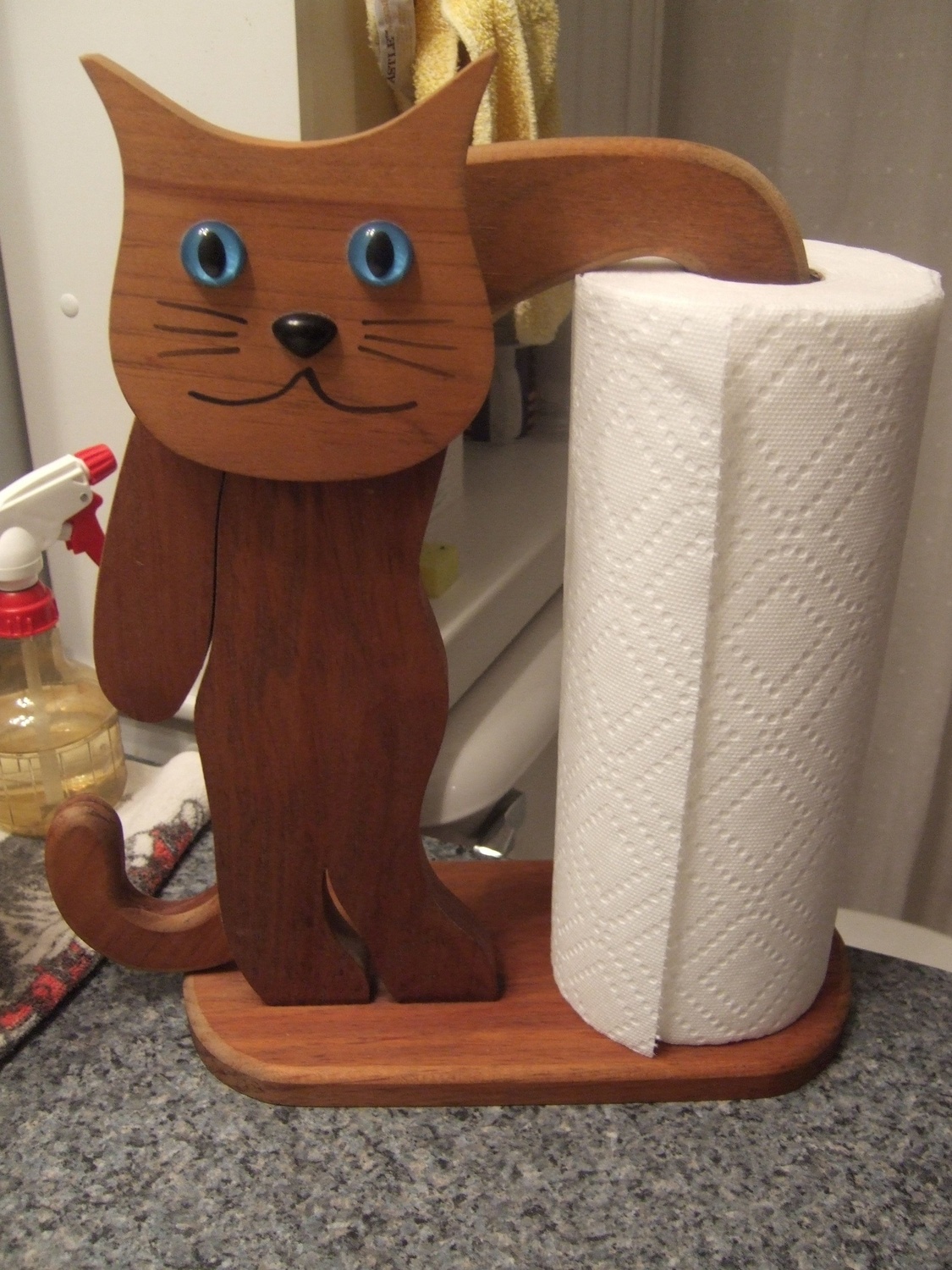 Soporte para toallas de papel con forma de gato cortado con láser Soporte para pañuelos de cocina Soporte para rollos de papel para el hogar