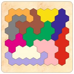 3D-Tangram-Puzzles aus Holz, Puzzle-Brettspiel, Spielzeug, Laserschnitt-Vorlage