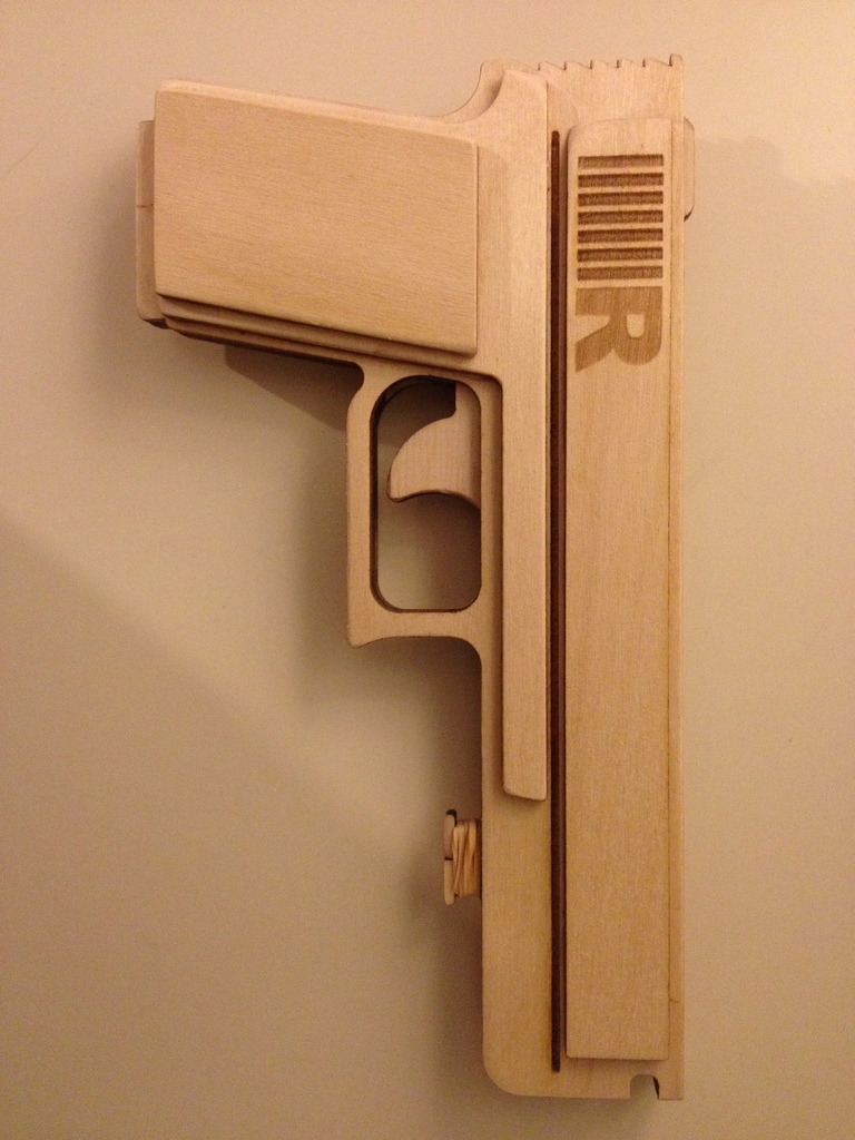 Laser Cut Rubberband Gun Free Vector