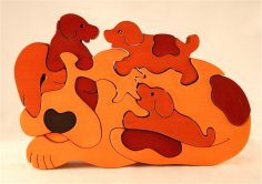 Dog Jigsaw Puzzle Kids Puzzle Game Laser Cut CNC Free Vector