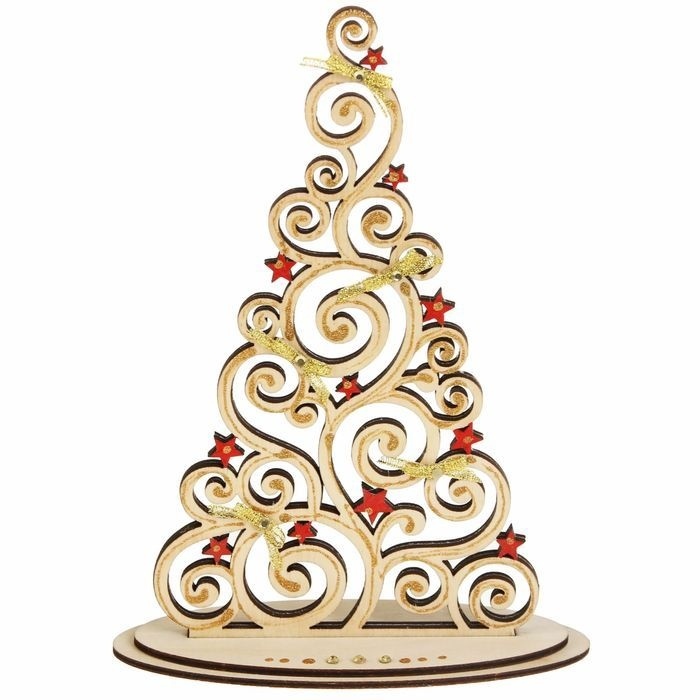 Plywood Christmas Tree On Stand Laser Cut Cnc Template Free Vector