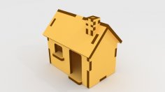 Laser Cut Simple 3D House SVG File
