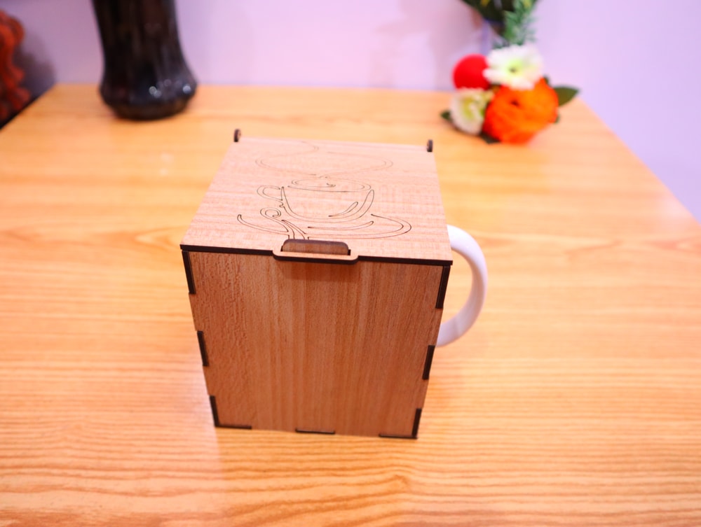 Laser Cut Tea Cup Box MDF 3mm DXF File