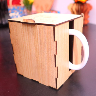 Laser Cut Tea Cup Box MDF 3mm DXF File