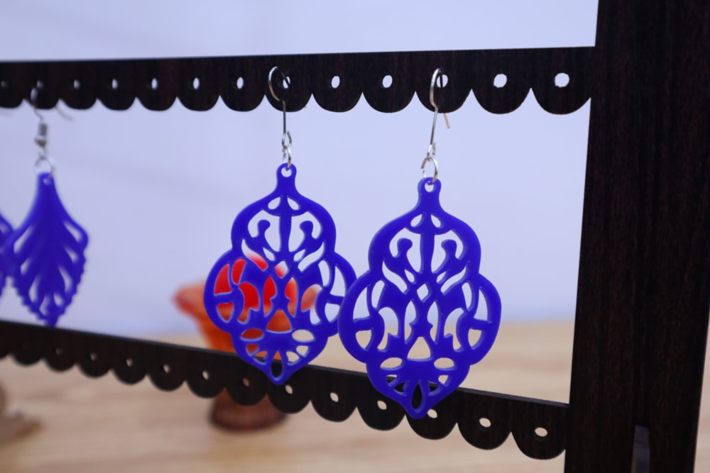 Laser Cut Floral Earrings Design DXF File