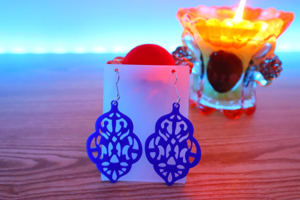 Laser Cut Floral Earrings Design DXF File