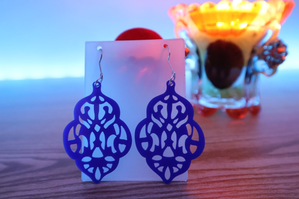 Laser Cut Floral Earrings Design DXF File