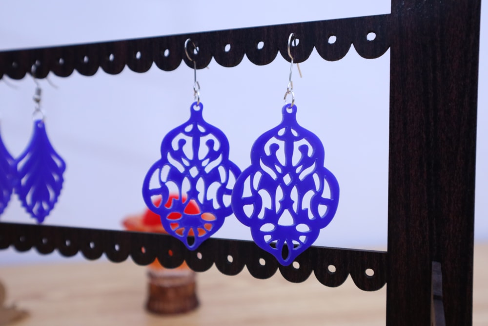 Laser Cut Floral Earrings Design DXF File