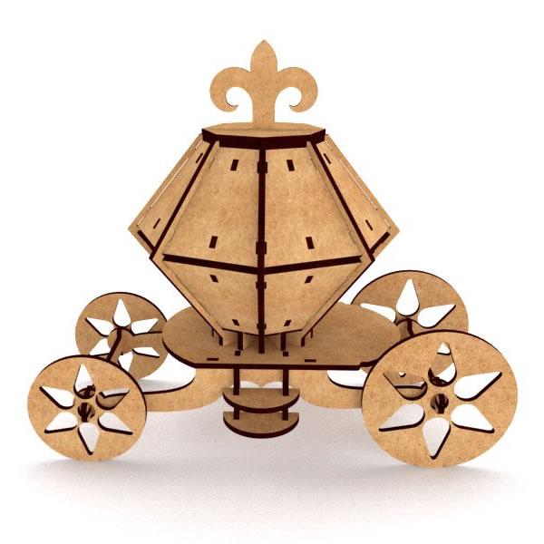 Laser Cut Wooden Ancient Fire Engine Fire Truck DXF File