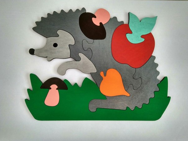 Laser Cut Hedgehog Jigsaw Puzzle Game For Kids Free Vector