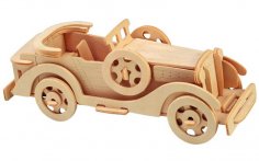 激光切割 Packard 十二汽车模型 3D 木制拼图儿童玩具礼物
