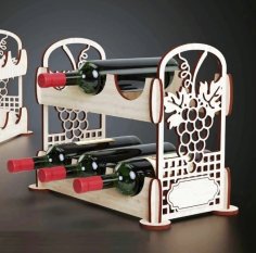 Laser Cut Wine Rack Free Vector