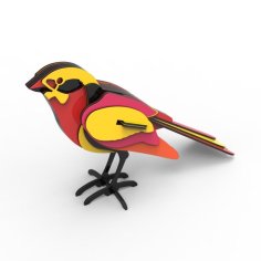 Laser Cut Bird 3D DXF File