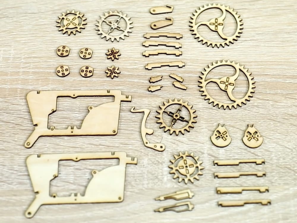 Laser Cut Wooden Gear 3D Puzzle Toy Car SVG File