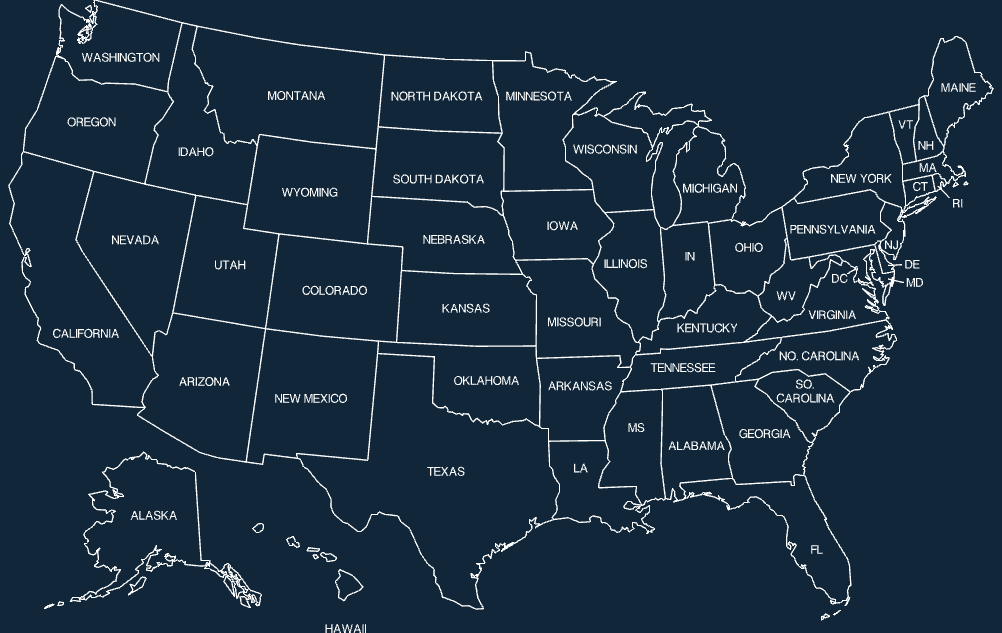 50 دولة خريطة الولايات المتحدة الأمريكية ملف dxf