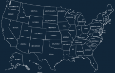 50 Estados mapa EUA arquivo dxf