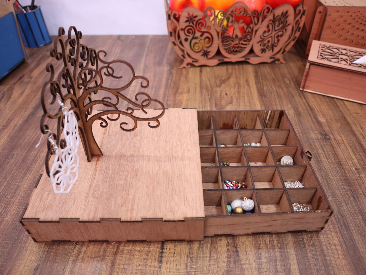 Laser Cut Drawer Jewelry Box 3mm Free Vector