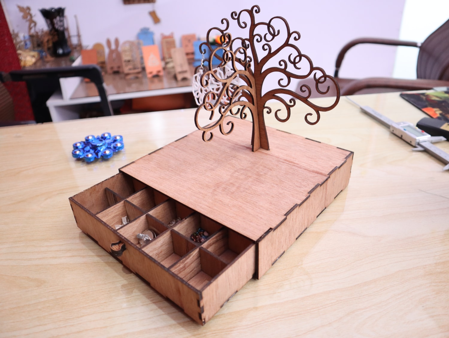 Laser Cut Drawer Jewelry Box 3mm Free Vector