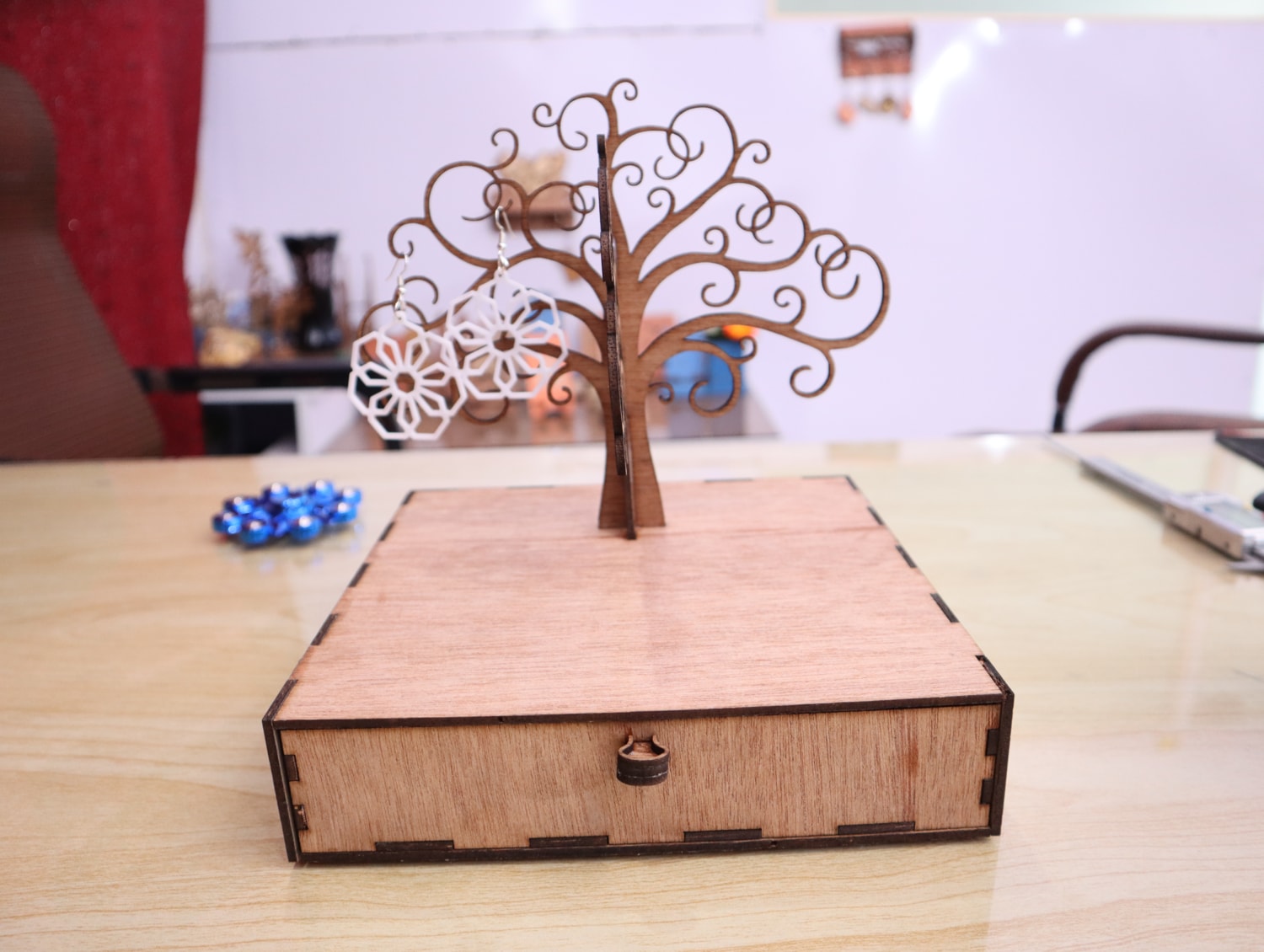 Laser Cut Drawer Jewelry Box 3mm Free Vector