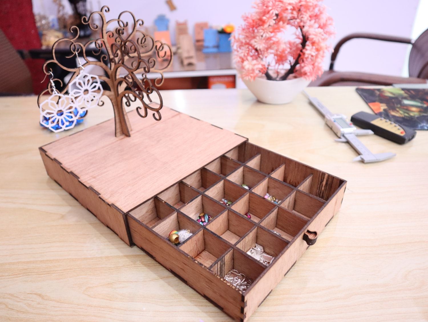 Laser Cut Drawer Jewelry Box 3mm Free Vector