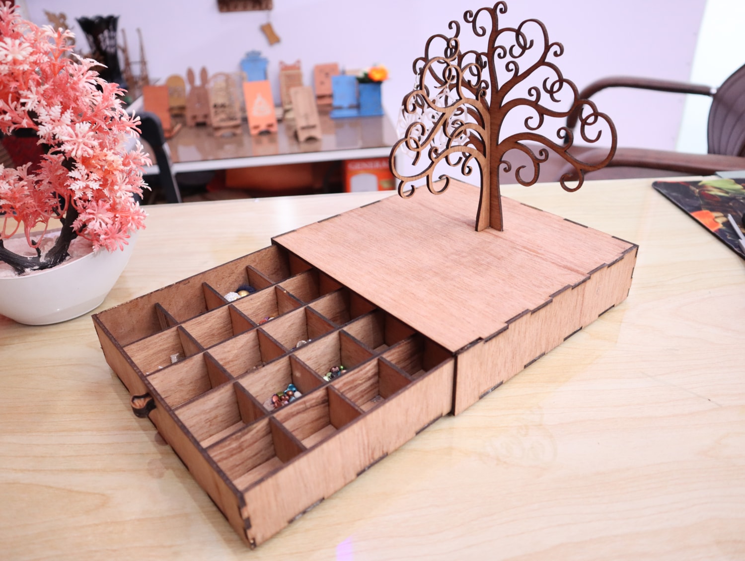 Laser Cut Drawer Jewelry Box 3mm Free Vector