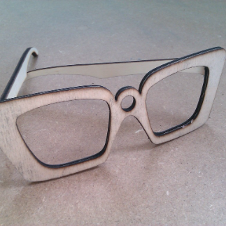 Laser Cut Wooden Sunglasses DXF File