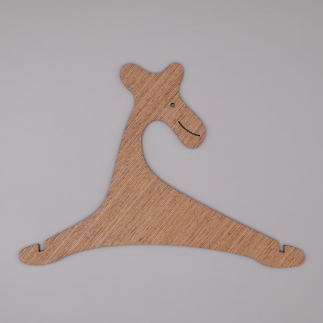 Laser Cut Baby Clothes Wooden Giraffe Hanger Free Vector